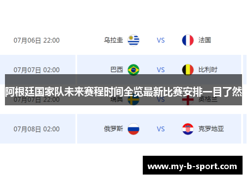 阿根廷国家队未来赛程时间全览最新比赛安排一目了然